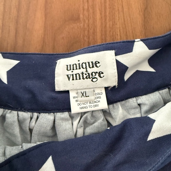 ❤️🤍💙Unique Vintage Blue and White Star Full Swing Skirt - Picture 2 of 8